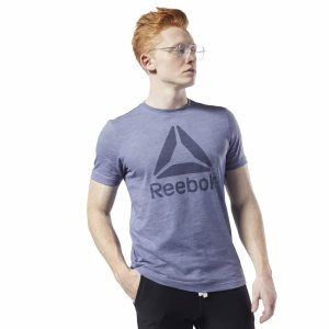 Reebok Training Essentials Marble Melange T Shirt Herren - Indigo - DE 976-HLO